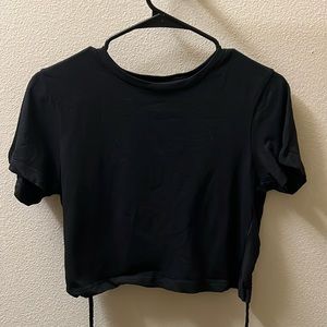 Allsaints Cropped tie back tee